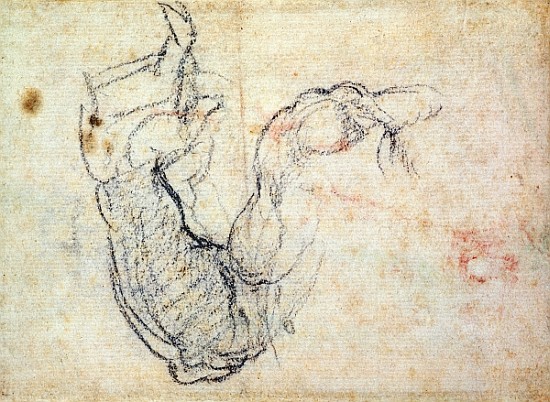 Preparatory Study for the Arm of Christ in the Last Judgement, 1535-41 à Michelangelo Buonarroti