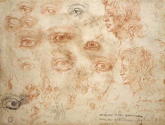 Studies of Two Heads, c.1525 à Michelangelo Buonarroti