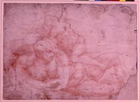 Study of a Male and Female Nude (red chalk) à Michelangelo Buonarroti