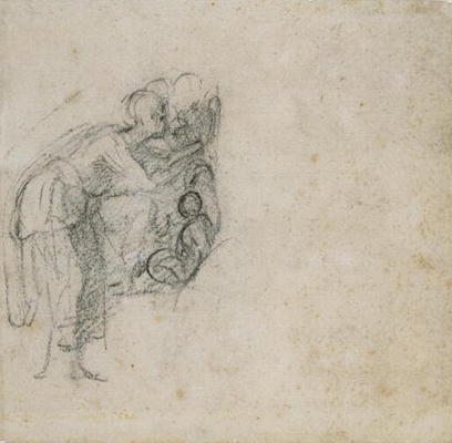 Study of a group of Figures, c.1511 (black chalk on paper) à Michelangelo Buonarroti