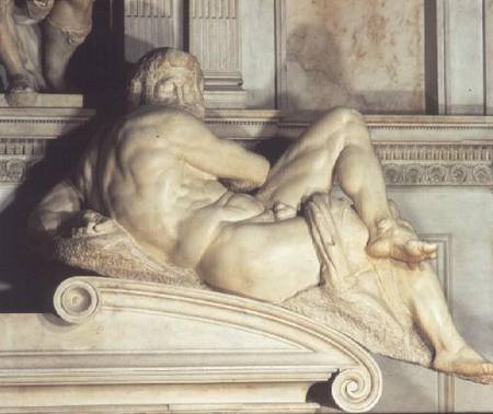 Tomb of Giuliano de' Medici, detail of Day à Michelangelo Buonarroti