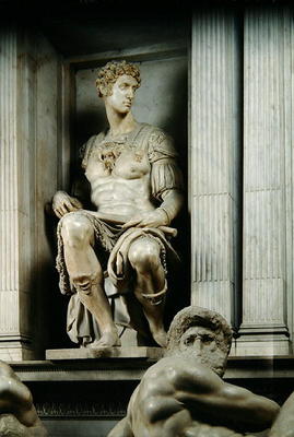 Tomb of Giuliano de' Medici (marble) (detail) à Michelangelo Buonarroti