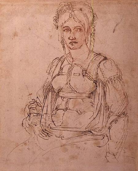 W.41 Sketch of a seated woman à Michelangelo Buonarroti