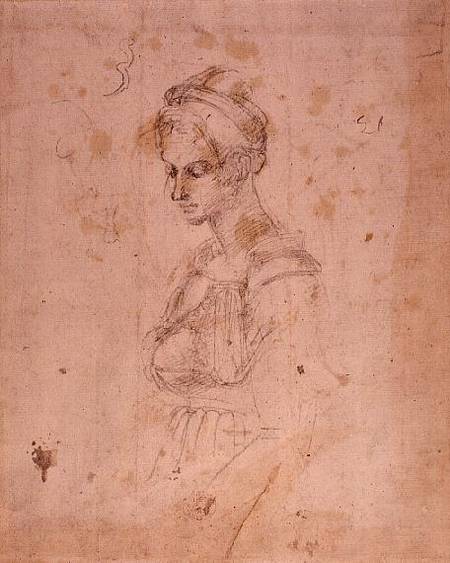 W.41 Sketch of a woman à Michelangelo Buonarroti
