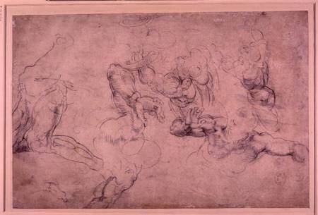 W.61v Male figure studies à Michelangelo Buonarroti