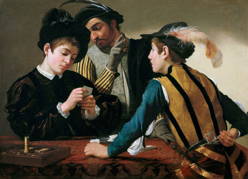 Les tricheurs à Michelangelo Caravaggio, dit le Caravage