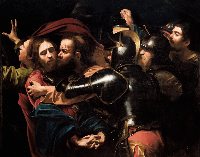 baiser de Judas à Michelangelo Caravaggio, dit le Caravage