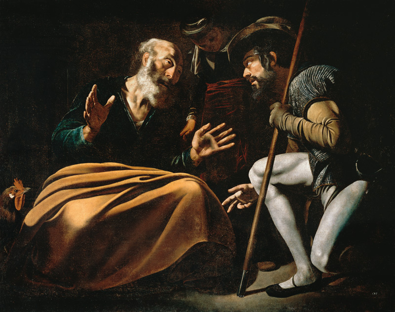 Petrus verleugnet Jesus à Michelangelo Caravaggio, dit le Caravage