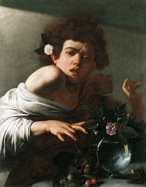 Caravaggio, Boy bitten by a Lizard à Michelangelo Caravaggio, dit le Caravage