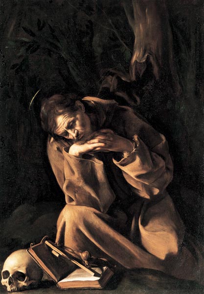 Caravaggio / St.Francis of Assisi / 1606 à Michelangelo Caravaggio, dit le Caravage