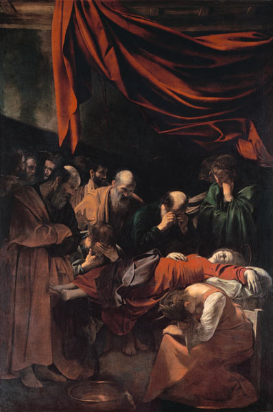 La mort de la vierge à Michelangelo Caravaggio, dit le Caravage