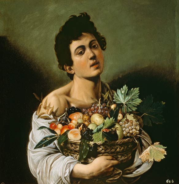 Youth with a Basket of Fruit à Michelangelo Caravaggio, dit le Caravage