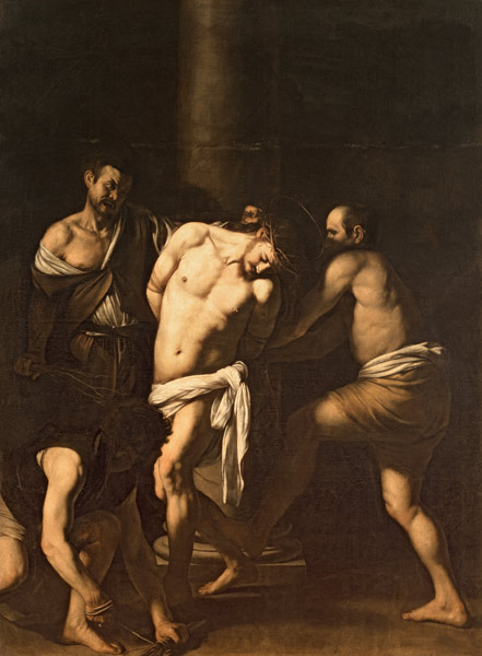 La flagellation du Christ à Michelangelo Caravaggio, dit le Caravage