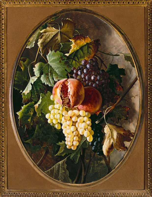 Granatäpfel und Weintrauben. à Michelangelo Meucci