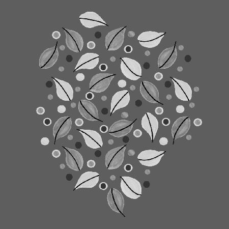 Black and White Fallen Leaves On Gray
