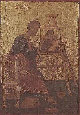 St. Luke Painting the Virgin, Greek Icon