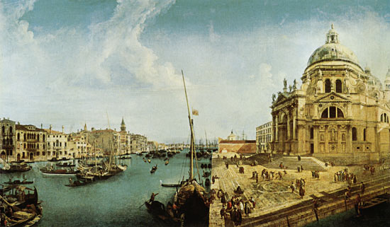 L'Entree du Grand Canal et l'Eglise de la Salute a Venise à Michele Marieschi
