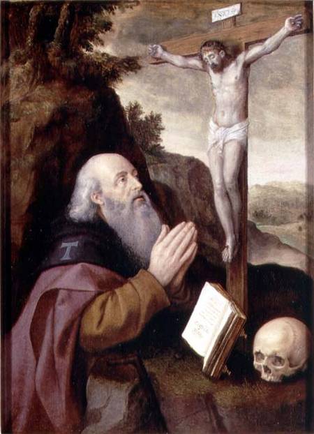 St. Anthony Abbot (panel) à Michiel I Coxie