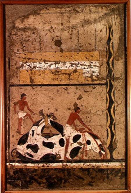 Funerary sacrifice of a bull, from the Tomb of Iti à Middle Kingdom Egyptian