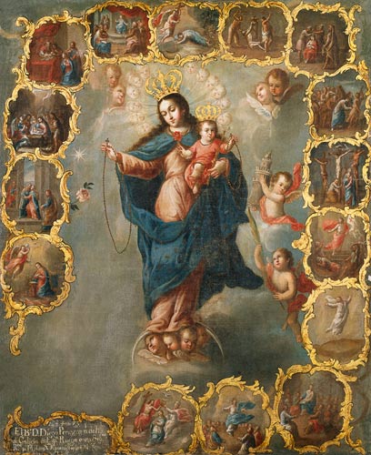 Immaculata dans le rosaire. à Miguel Cabrera