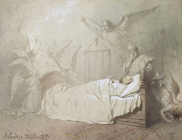Alexander III on his Deathbed Surrounded by Angels à Mihaly von Zichy