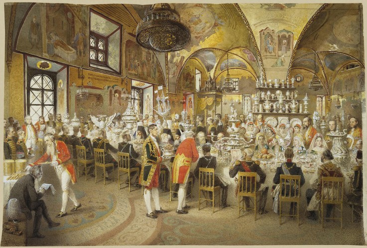 Ceremonial Dinner in the Palace of the Facets in the Moscow Kremlin à Mihaly von Zichy