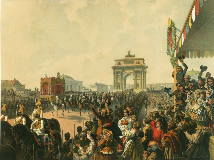 The triumphal entry of Their Majesties into Moscow à Mihaly von Zichy