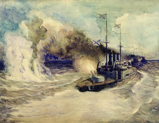 The battle between the Black Sea Fleet and the armoured cruiser Goeben on the 5th November 1914 à Mikhail Mikhailovich Semyonov
