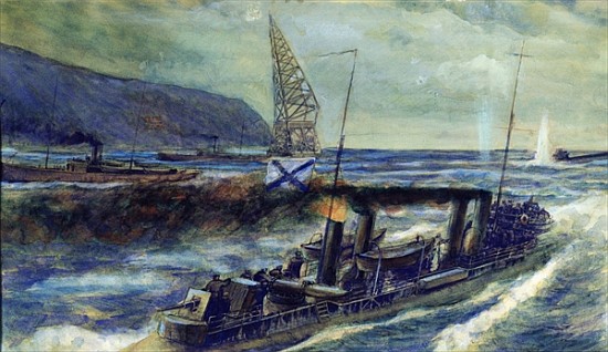 The German u-boat U 56 sunk the Russian destroyer Grozovoi in the Barents Sea on the 20th October 19 à Mikhail Mikhailovich Semyonov