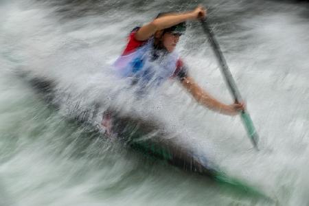 In the water rapids