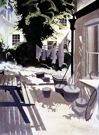 Back-Garden Washing Line, 1992 (w/c on paper)  à Miles  Thistlethwaite