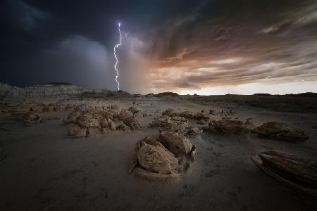 Lighting of Bisti badlands