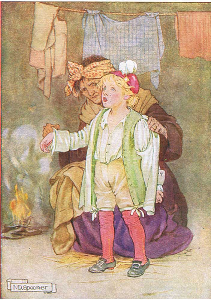 They stripped him of his velvet and feathers and lace (from the story Edwy and the Echo), illustrati à Minnie Didbin Spooner