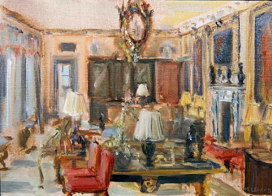 Drawing Room, Aske Hall, North Yorkshire (oil on canvas)  à Miranda  Legard