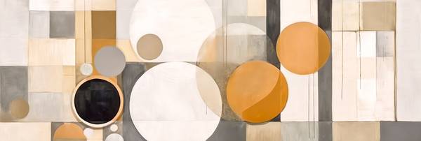Abstrakte Formen mit Kreisen in verschiedenen Pastellfarben, organische Formen, glatte Linien, ruhig à Miro May