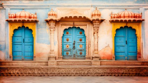 Blaue Türen in Indien. Farben und Architektur Asiens à Miro May