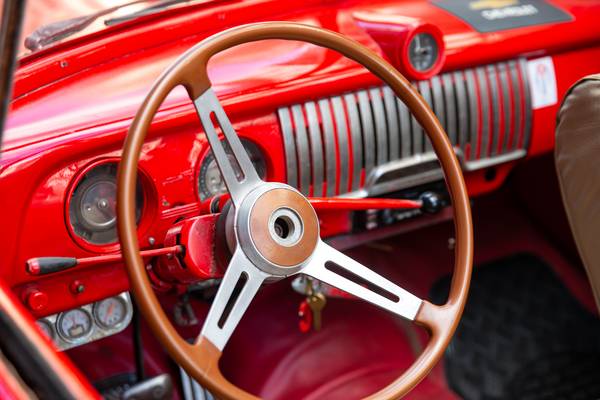 Havana, Cuba, Oldtimer, steering wheel à Miro May