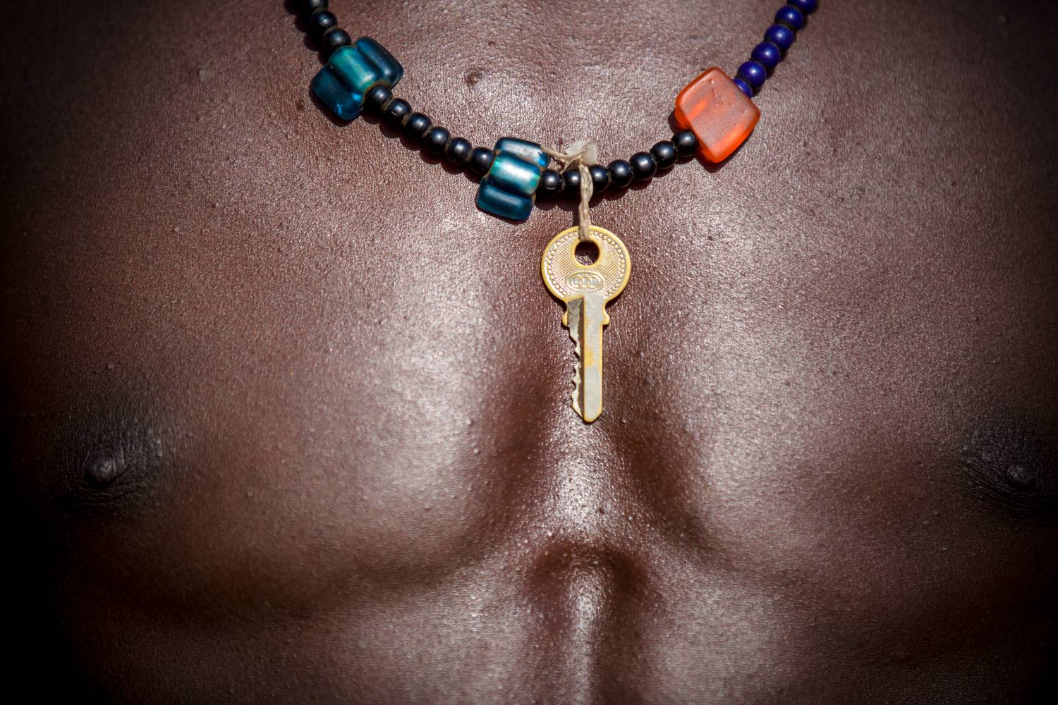 Körper, Schlüssel, Brust, Afrika, Äthiopien, Mann à Miro May