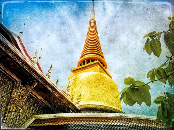 Tempel in Bangkok, Asien, Buddhismus, Retro, Vintage à Miro May
