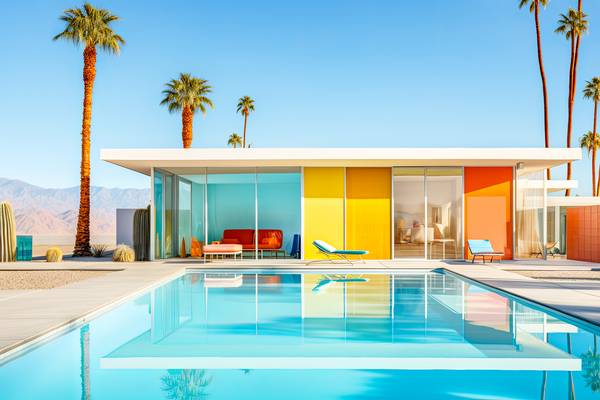 Villa mit Swimmingpool und Palmen. Kalifornia à Miro May