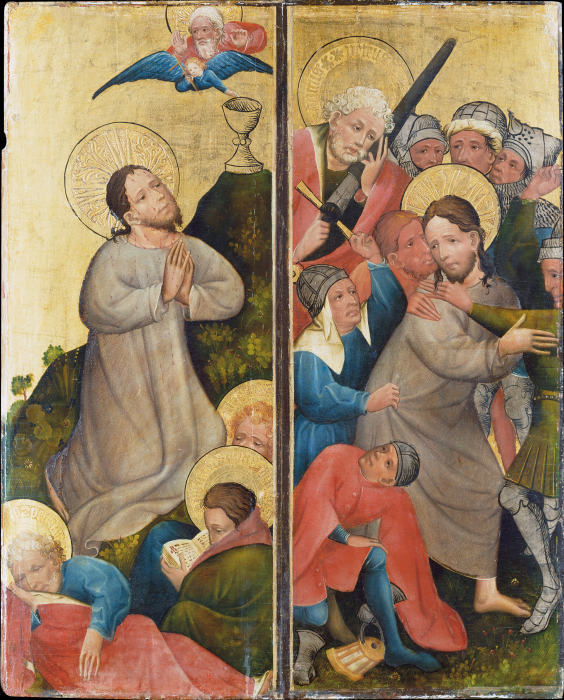 Agony in the Garden and Arrest of Christ à Maître du Rhin moyen vers 1420
