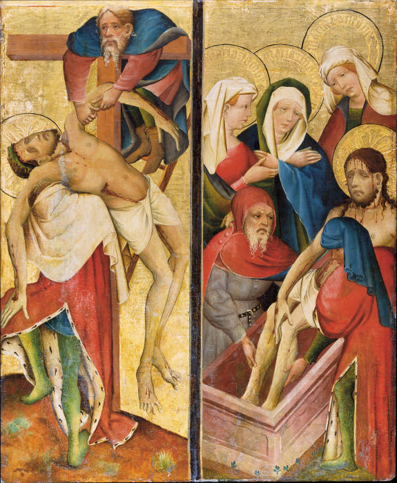 Deposition and Entombment of Christ à Maître du Rhin moyen vers 1420