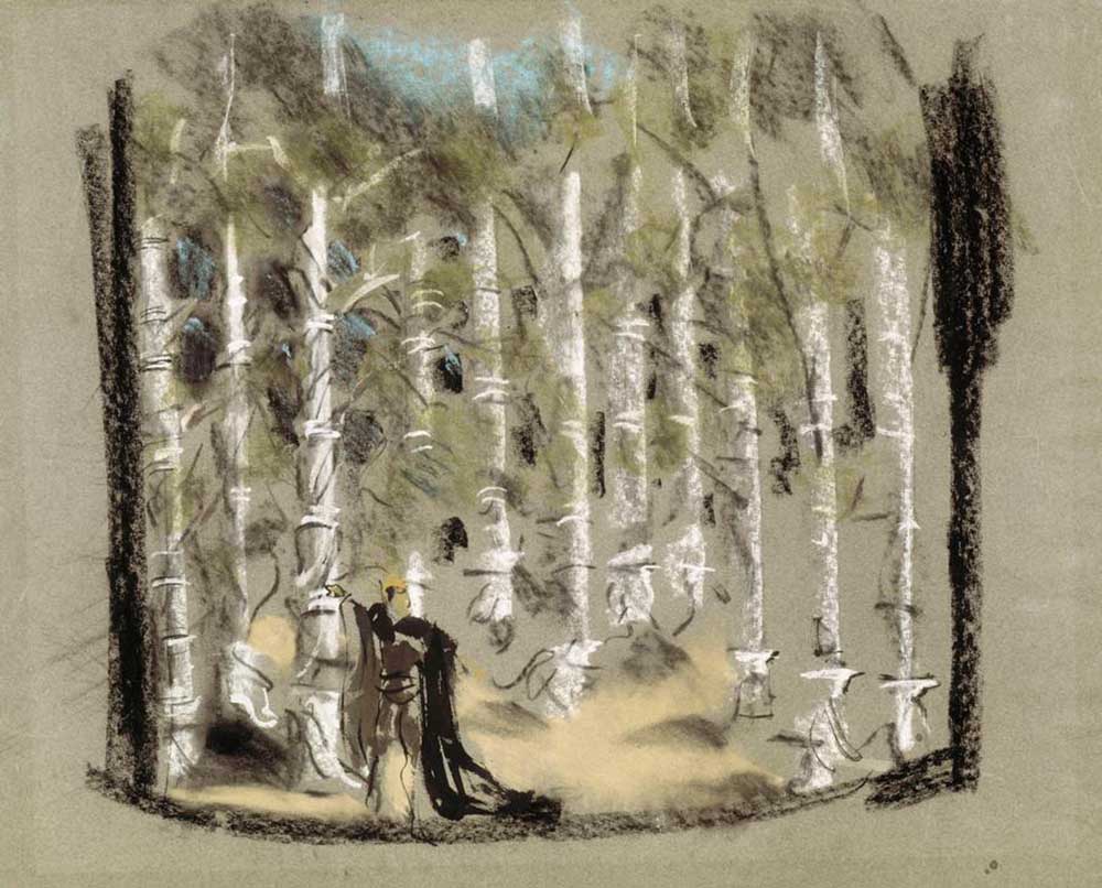 Stage design: The forest à Moliere