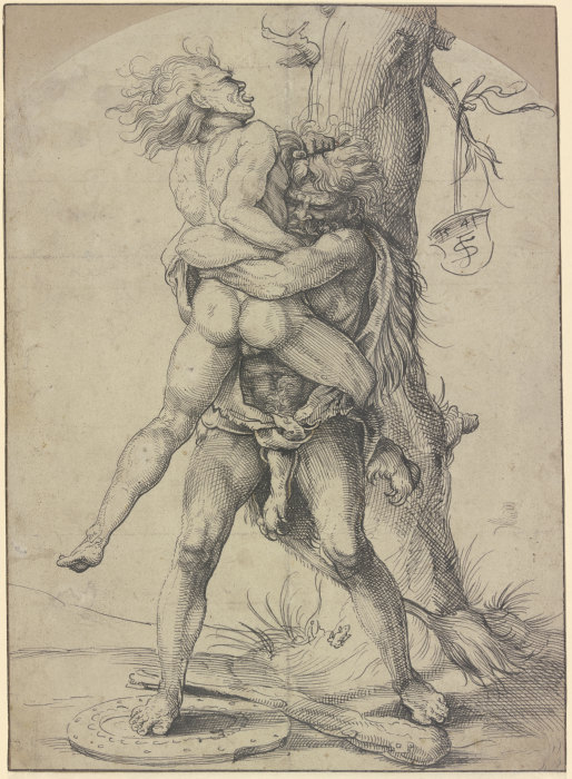Hercules and Antaeus à Monogrammist F.S.