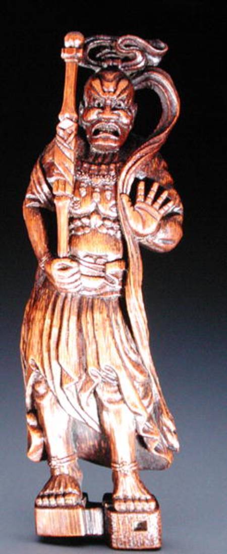 Netsuke depicting a temple guardian sculpture à Morikawa Toen