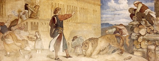 He Treated the Lions as though he was joking, c.1854/55 à Moritz von Schwind