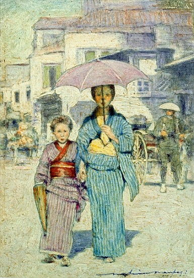 A Japanese Street Scene à Mortimer Ludington Menpes