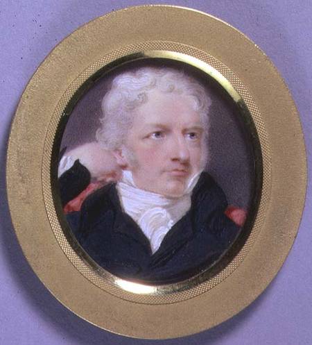 Portrait Miniature of Henry Fuseli (1741-1825) c.1808 (w/c on ivory) à Moses Haughton