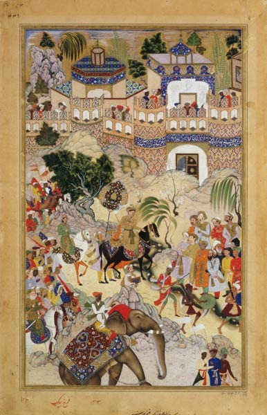 Emperor Akbar's triumphant entry into Surat à École moghole