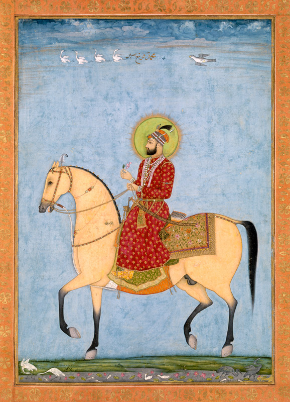 The Mughal Emperor Farrukhsiyar(1683-1719) (r.1713-19), from the Large Clive Album à École moghole